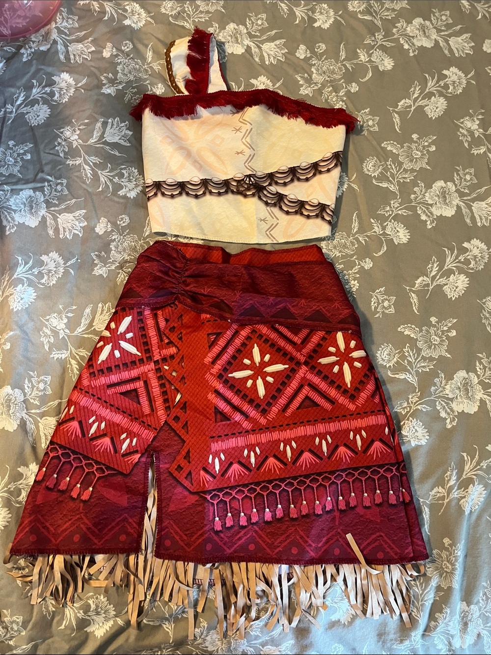 Disney Red and Cream Tribal-Inspired Costume Skirt